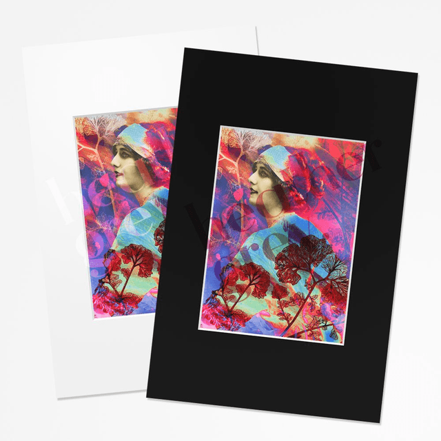 'Anna Kremser' Mounted ACEO | 2.5x3.5" Open Edition Collage Print with 4x6" Mount